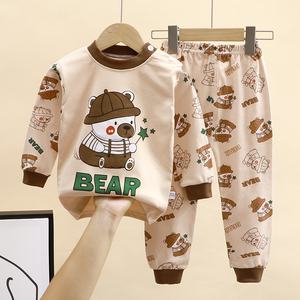 Ensembles de vêtements de nuit pour enfants d'automne personnalisables pyjamas et pantalons pour garçons pyjama pour bébé vêtements de maison pyjamas enfants coton vente en gros - Product Image 3