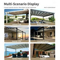 Protection solaire, auvent extensible en bois, toit coulissant en verre autoportant, lucarne pour patio extérieur résidentiel
