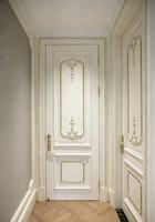 Porte latérale à panneau unique blanche, style minimaliste européen, en bois massif, insonorisée, pour chambre et usage hospitalier