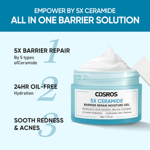 Krim Wajah Pelembap Berbasis <span class=keywords><strong>Ceramide</strong></span> 5x Grosir, Perbaikan Skin Barrier, Gel Hidrasi dengan Asam Hialuronat Kolagen Perawatan Kulit - Product Image 2