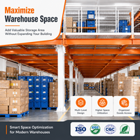 Plateforme de mezzanine en acier Q235 sur mesure pour entrepôt, rayonnage de stockage robuste, protégé contre la corrosion, certifié ISO9001, gain de place pour