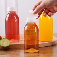 Portable 250ml/8oz Bouteille à couvercle à vis en plastique Transparent pour boissons gazeuses Thé Eau pour animaux de compagnie Boissons énergétiques Whisky Vide-Just