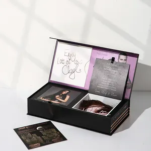 Boîtes d'emballage personnalisées de luxe pour extensions de cheveux, emballage cadeau et artisanal Recyclable en carton avec cartes, insertion en carton