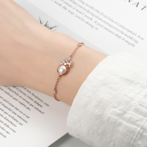 Bracelet de perles naturelles en argent sterling 925-Inspired Niche Sophisticated Flower Moissanite Women's Cross-Border Statement Jewelry - Product Image 5