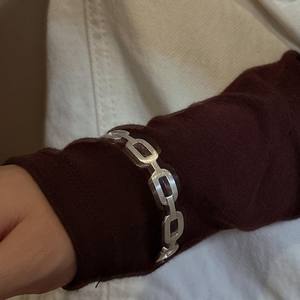 S925 Sterling Silver Retro INS Style <b>Fashion</b> <b>Bracelet</b> Korean Version Niche Design with Brushed Square Wholesale <b>Cuff</b> <b>Bracelets</b> - Product Image 2