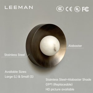 Lampada <span class=keywords><strong>da</strong></span> <span class=keywords><strong>Parete</strong></span> Retrò di Alta Gamma per Caffetteria, Soggiorno e Comodino, in Bronzo e Alabastro, <span class=keywords><strong>Design</strong></span> Moderno e Decorativo - Product Image 1