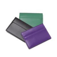 Dompet Kartu Perjalanan Elegan Bergaya Kasual, Dompet Lipat Pendek Warna Ungu dari Kulit PU, Tempat Kartu Kredit Tipis