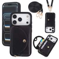 Étui portefeuille antichoc en cuir PU pour 18 Pro Max/17 Pro Max 16 15 Plus avec porte-cartes et protection de l'appareil photo