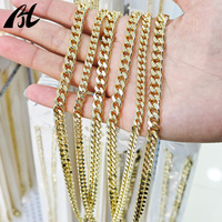 Cadenas de Aleación de Cobre Electrochapadas en Oro 14K Directo de Fábrica Varios Estilos y Tamaños Collares de Moda para Su Selección