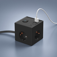 Multiprise EU/FR 3 prises 2A2C Type C chargeurs tour rallonge de table blanc couleur cube