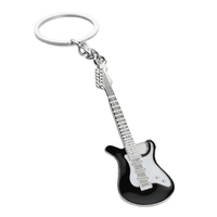 Porte-clés Guitare 3D Créatif en Alliage, Mini Pendentif Tendance en Métal Laqué Écologique et Léger, Cadeau Promotionnel