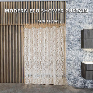 Cortina <span class=keywords><strong>de</strong></span> Ducha Moderna <span class=keywords><strong>de</strong></span> PEVA con Ganchos, Impermeable, 1800x1800mm - Patrón Damasco para Decoración <span class=keywords><strong>de</strong></span> Baños y Hoteles - Product Image 2