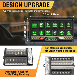 8 6 Gang Marine Thuyền Offroad Ánh Sáng Phụ Trợ Điều Khiển Cảm Ứng 12V Xe Bảng Chuyển Đổi Cho Xe Ford F150 - Product Image 2