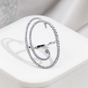 Anillo de Plata 925 con Moissanita Messi Jewelry MSR-1873, Anillo de Moda con Micro Pavé, Diseño Elegante para Fiesta - Product Image 2