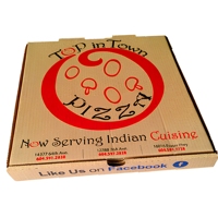 Caja de Pizza de Cartón Corrugado Reciclable y Ecológica con Logotipo Personalizado Impreso al por Mayor, con Lámina Dorada