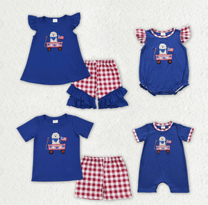 Conjuntos de Ropa para Bebés Niñas con Diseño de Bandera de Perro del 4 de Julio, para Hermanas y Hermanos - Product Image 6