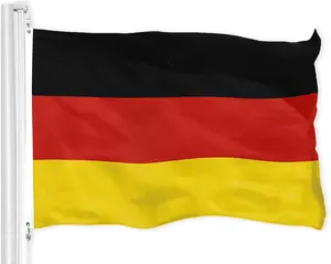 德国国旗3x 5英尺印刷黄铜扣环德国国旗聚酯德国国旗