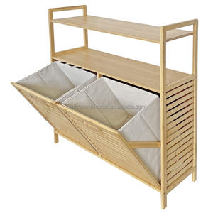 Panier à linge en bambou inclinable de haute qualité SYT, panier robuste, sac de rangement en tissu, poubelle pour salle de bain, chambre à coucher, montage facile - Product Image 1