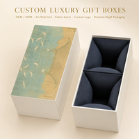 Boîte cadeau de luxe haut de gamme à deux compartiments avec finition mate pour l'emballage de l'art de la grue asiatique, boîte de présentation pour bouteille ou vase, OEM