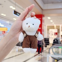 Porte-clés en peluche doux et mignon personnalisé de 12 cm, en coton PP, en forme d'ours, de chien ou de lapin, unisexe, à partir de 14 ans, pour sacs et cadeaux, vente en gros