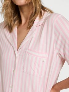 Conjunto de Pijama Modal a Rayas de Manga Corta con Cierre de Cordón, Camiseta y Pantalones Cortos para Mujer (XS-XXL), Conjunto de Ropa para Estar en Casa - Product Image 4