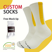 Chaussettes de basket-ball personnalisées avec logo, fabrication OEM/ODM, semelle en tissu éponge, coton, chaussettes athlétiques à haute élasticité