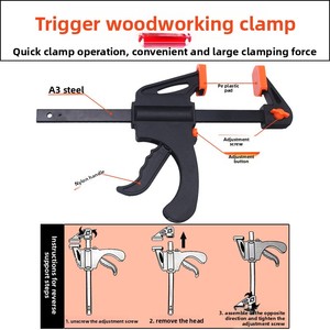 Morsetto da Falegnameria Multifunzionale Reversibile con Clip a F in Nylon <span class=keywords><strong>Nero</strong></span> Hundred Bulls per Serraggio e Fissaggio - Product Image 4