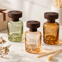 Diffuseur de parfum en verre décoratif Mountain Base 120 ml, grand format, réutilisable, emballage luxueux coloré avec couvercle en bois