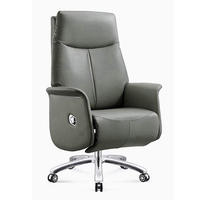 Fauteuil de bureau de direction moderne de luxe, électrique, réglable, ergonomique, avec massage, en cuir PU, pivotant et inclinable