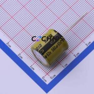 LKMI1601J561MF ตัวเก็บประจุอลูมิเนียมอิเล็กโทรไลติกผ่านรู D16xL16mm 560uF 20% 63V 2.5A-100kHz - Product Image 1