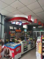 Comptoir de caisse de supermarché en acier et bois, style simple, pour magasin de proximité
