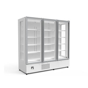 Congélateur à crème glacée commercial vertical à trois portes en acier inoxydable avec logo personnalisé, refroidissement par air, dégivrage automatique, affichage numérique, pour <span class=keywords><strong>bar</strong></span> - Product Image 2