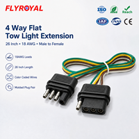 Faisceau de câblage moulé mâle-femelle 4 voies, 4 broches, 18AWG, 12, 24, 26, 36, 48 pouces, pour éclairage de camion et extension de remorque