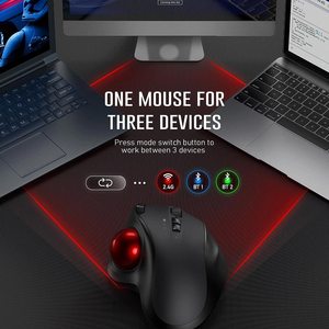 Ratón Inalámbrico Trackball Recargable, Modelo Dual BT 2.4G USB, 3 DPI Ajustables, Ergonómico para Computadora, Android, Windows - Product Image 6
