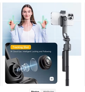 Trépied perche à <span class=keywords><strong>selfie</strong></span> sans fil de 1,76 m avec suivi de visage pour téléphones <span class=keywords><strong>iPhone</strong></span> 13-16/Pro Max et Android, télécommande et rotule panoramique - Product Image 4
