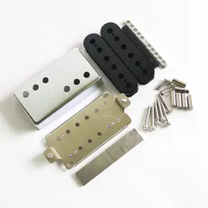 6 + 6 lỗ Chrome Pickup Bìa Alnico 5 LP Humbucker Guitar Pickup Bộ dụng cụ với 50/52mm chuỗi khoảng cách Nickel bạc baseplates