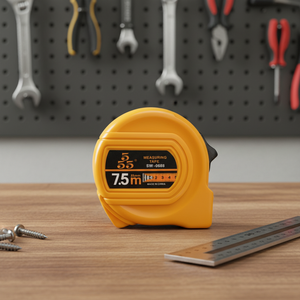 أشرطة قياس قابلة للسحب من الفولاذ المقاوم للصدأ بالجملة، 7.5 متر و10 متر، نظام متري، علبة عالية الوضوح، قفل يدوي، نهاية بخطاف، شعار مخصص - Product Image 1