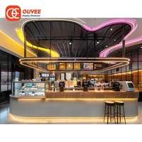 Système d'affichage écologique pour café, service ODM, projet clé en main pour café en plexiglas