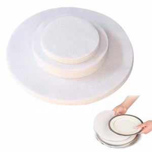 48 pièces de séparateurs de vaisselle ronds en <span class=keywords><strong>feutre</strong></span> blanc doux en 3 tailles pour protéger et empiler la <span class=keywords><strong>porcelaine</strong></span> - Product Image 1