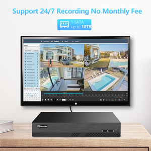 Enregistreur vidéo réseau NVR PoE AI H.265+ 8 canaux, prend en charge les caméras IP 12MP, un disque dur SATA 10 To, accès à distance, <span class=keywords><strong>enregistrement</strong></span> 24/7 - Product Image 3