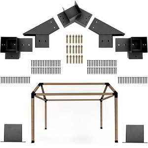 Pergolaset, <span class=keywords><strong>Pergola</strong></span> Beugels 3-weg Haakse Hoekbeugel Houtbewerking <span class=keywords><strong>Diy</strong></span> Post Base Kit - Product Image 1