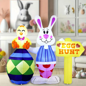 Decoraciones inflables de Pascua de 6 pies para exteriores, conejo gigante de Pascua con letrero direccional, inflable con luces LED para el hogar, jardín, fiesta de primavera - Product Image 4