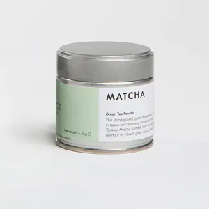 Leere Zylinder Blechdose Tee Verpackung 30g Matcha Behälter