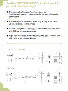 Kit de prueba rápida de antígenos Althea Feline Health Check 4 en 1 (FPV, FCV, FCOV, GIA) para diagnóstico veterinario en gatos - Product Image 4