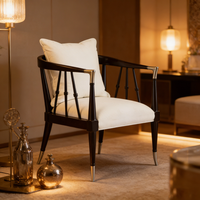 Fauteuil d'appoint en bois de luxe de haute qualité, fauteuil simple moderne pour salon