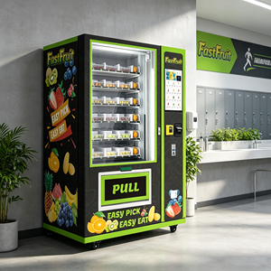 Custom 21.5 Inch Commercial Grab & Go Salad Vending Machine Fresh Fruit Mousse Dessert Wifi Vending Equipment Self-Service Kiosk - Product Image 1