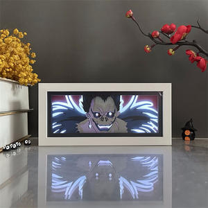 死亡笔记剪纸灯箱 Ryuk L 公仔夜灯动漫氛围框桌面木框雕刻多功能 - Product Image 2