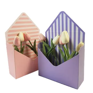 Caja de sobres de papel para embalaje de flores secas, tamaños de diseño de moda, precio de fábrica de lujo, personalizado, papel artístico reciclado