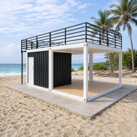 Maison modulaire préfabriquée à deux étages en conteneur de 40 pieds, maison en kit pour hôtel de plage, café, magasin