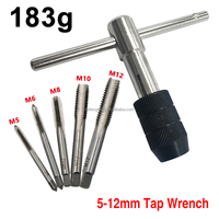 Clé à tarauder en forme de T 3-6mm/5-12mm tournevis taraudeur manuel clé outil de filetage ensemble d'accessoires